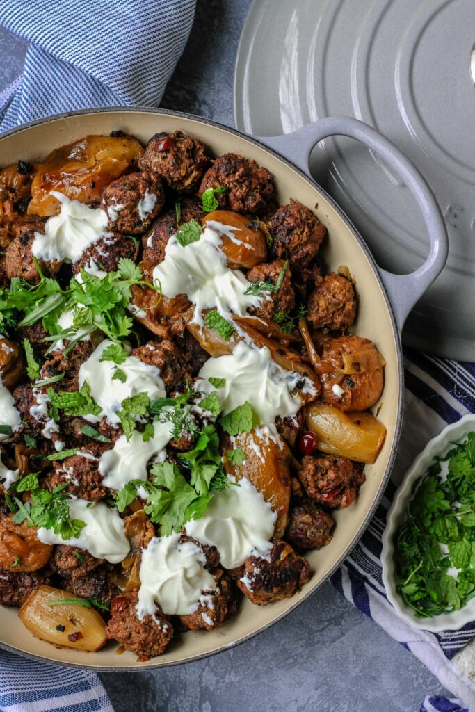 Meatballs + Cranberries, Yogurt & Herbs